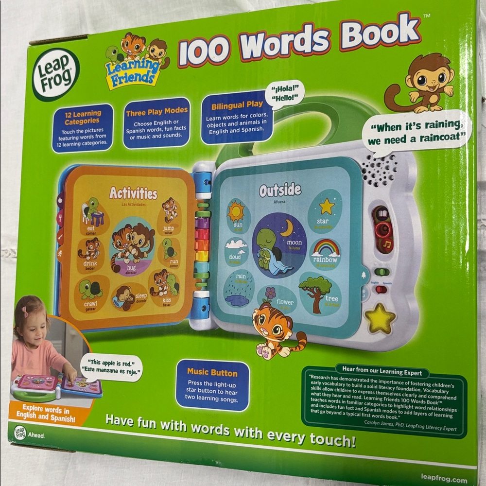 NEW LEAPFROG 100 Words Book Bilingual Kids Interactive Educational Toy Baby - Picture 13 of 13